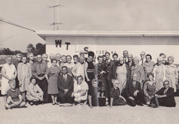 Taken in about 1970, the old 65 Plus Club stands in front of the old station for their annual radio day